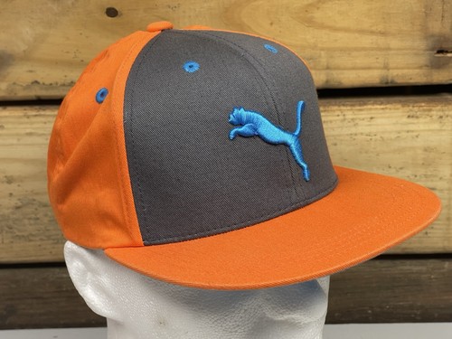 Puma orange gray snapback - puma, hat